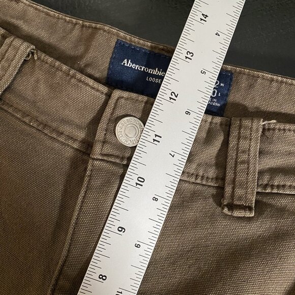 Abercrombie & Fitch Men's Loose Workwear Pants Size 32 Carpenter Utiliity Brown - Picture 14 of 15
